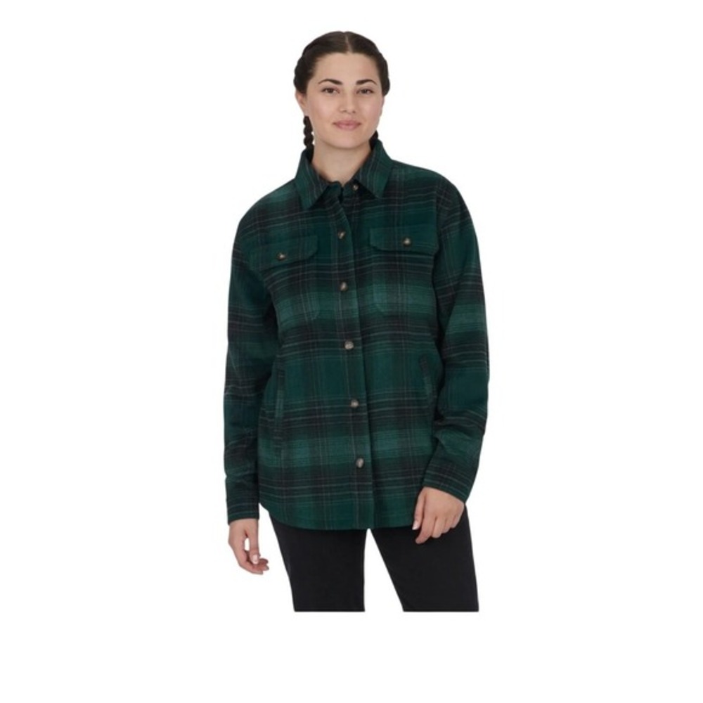 Ski-Doo Lifestyle Heavyweight Flannel Plaid Overshirt Shacket Green L